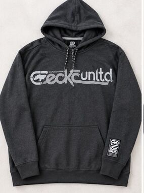 Ecko Unlimited Men's Charcoal Logo Hoodie